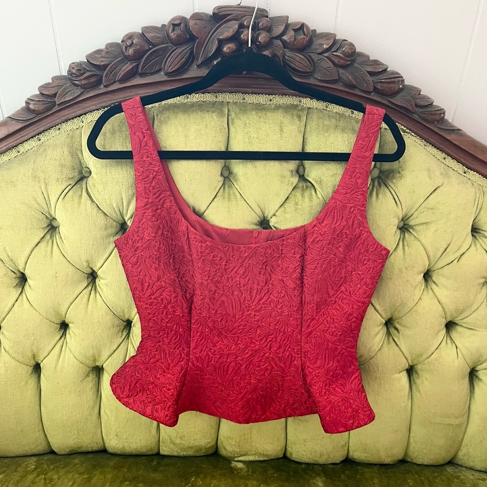 KEEPSAKE The Label Red Jacquard Bustier ~ XS - Picture 4 of 7